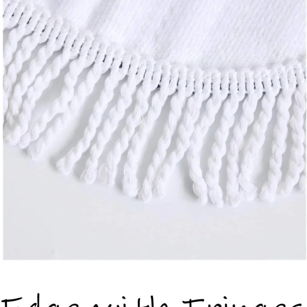 Round Beach Pool Towel Tie Dye With Fringe 59 In